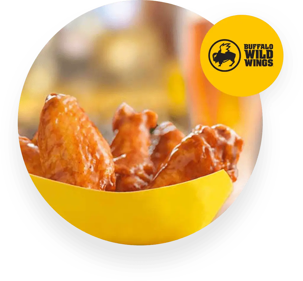 Porção de asas de frango da Buffalo Wild Wings