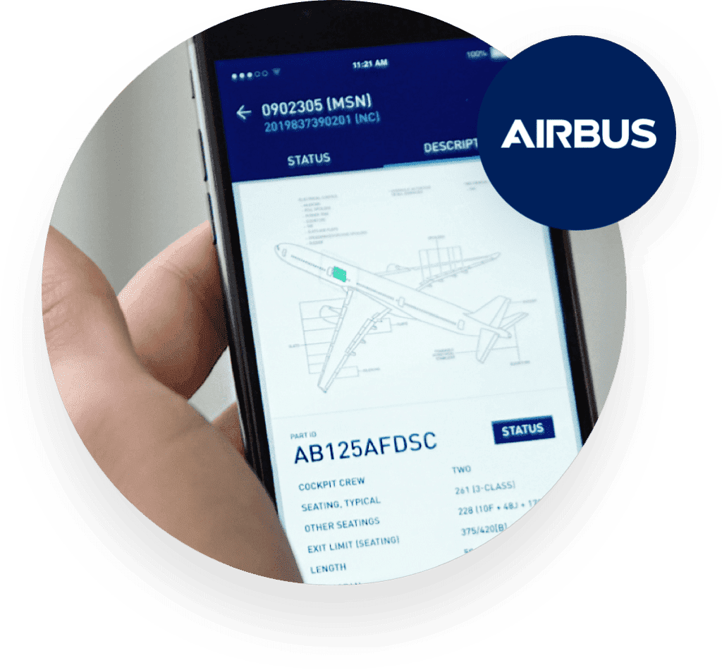 AirbusのスマートフォンとAPIの画面