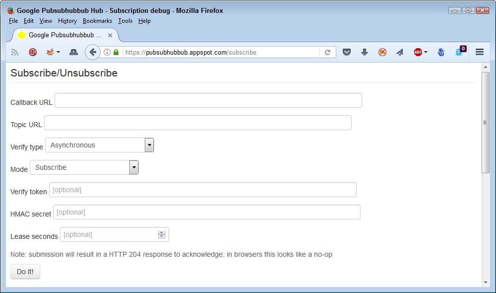 PubSubHubbub: Calling a PubSubHubbub API - Google - 3 of 3