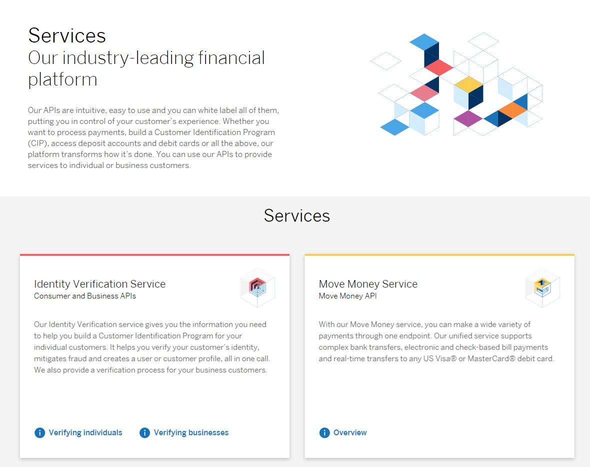 Figure 1: BBVA's services homepage features a clear UVP, often absent in API developer portals.