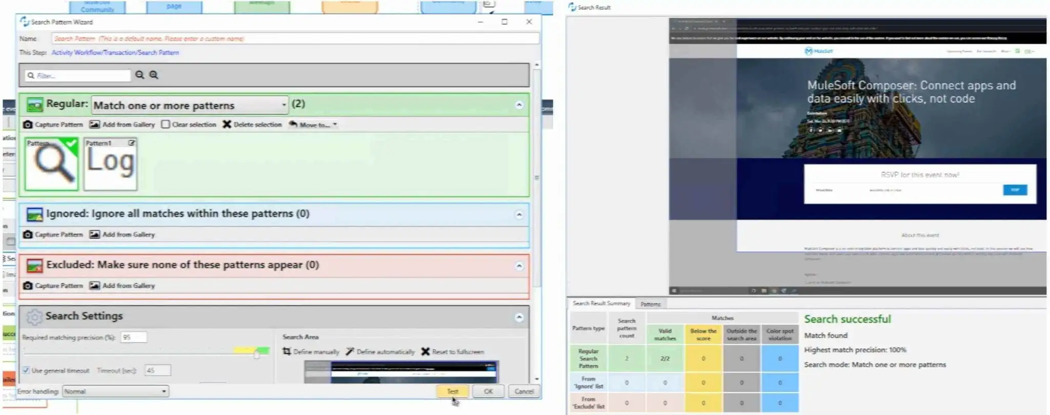 An image showing how action steps are tested for functionality.