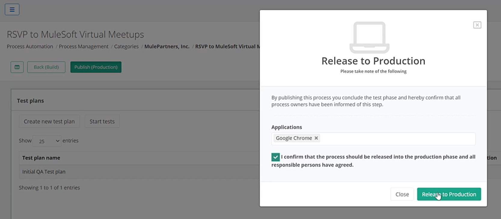 An image showing how automations are released after testing.