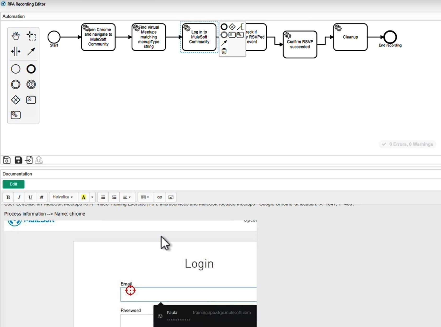 An image showing how RPA Recorder captures user activity.